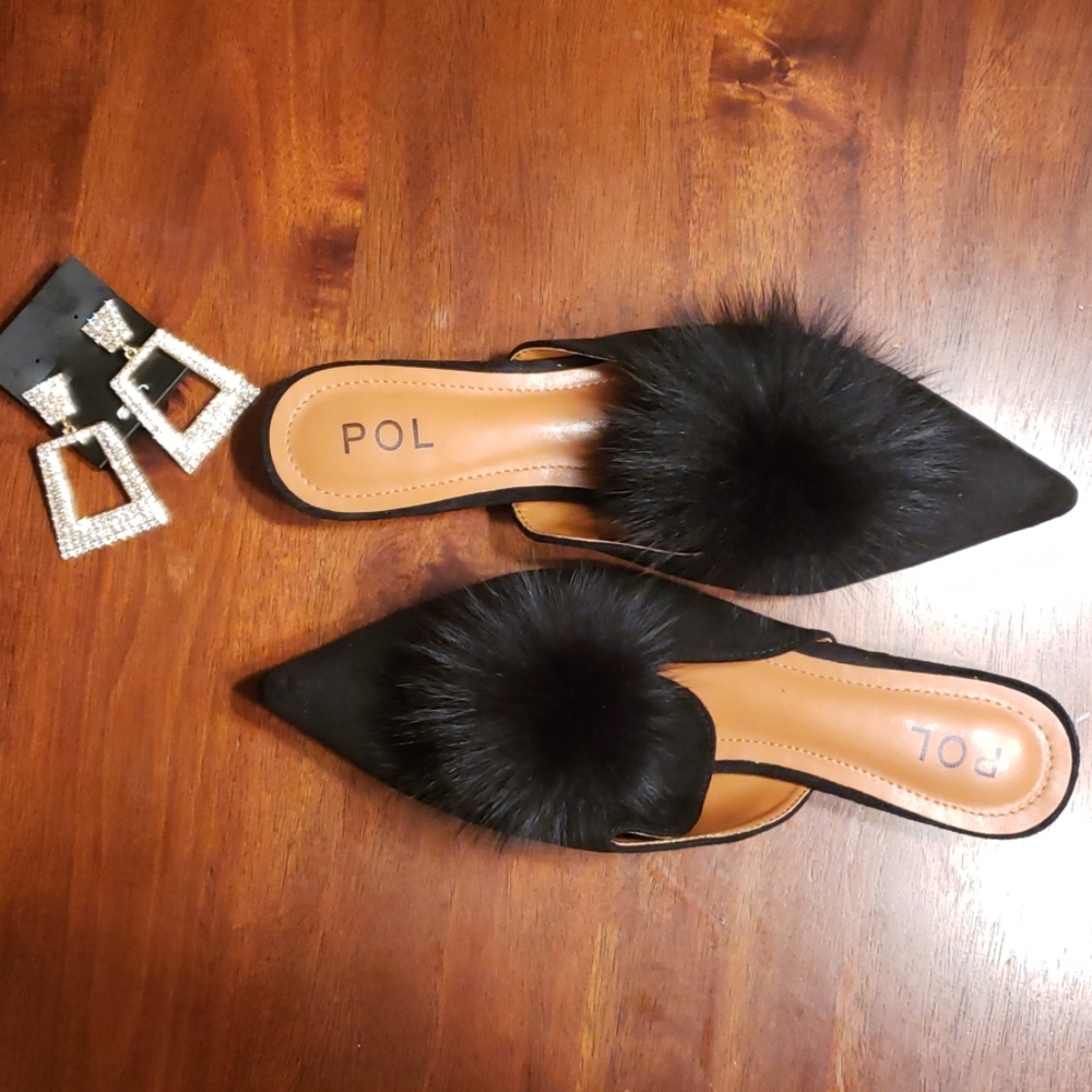 🖤Sexy Mules With Faux Fur 🖤